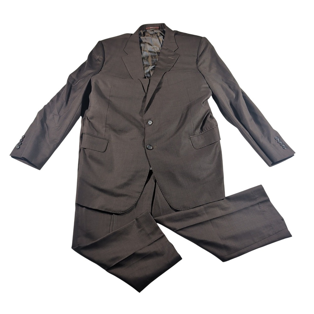 Hickey Freeman Suit Mens 42R Brown Loro Piana Wool 2-Button Double Vent Tailored